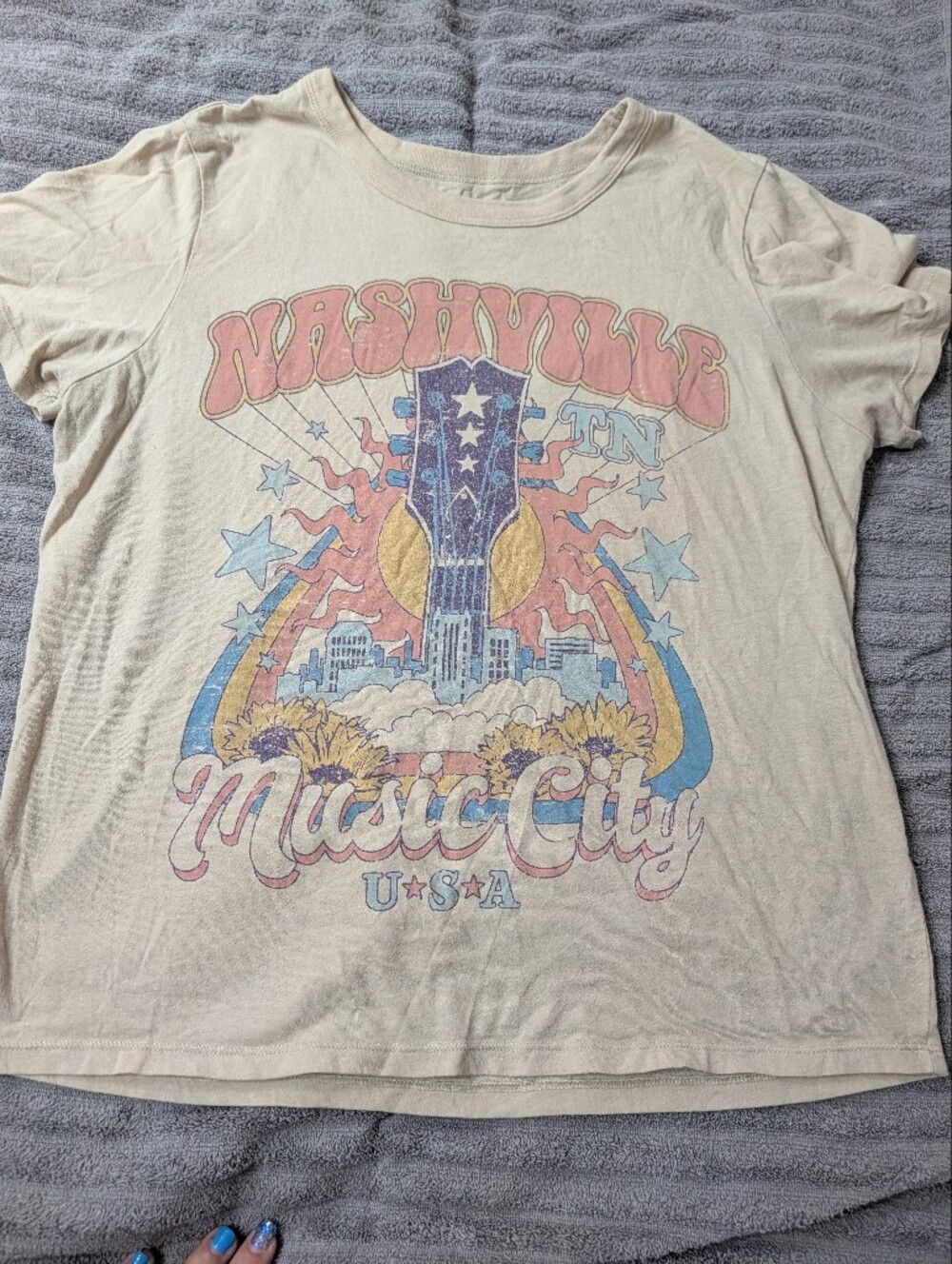 Nashville Music City Graphic Tee - Cream